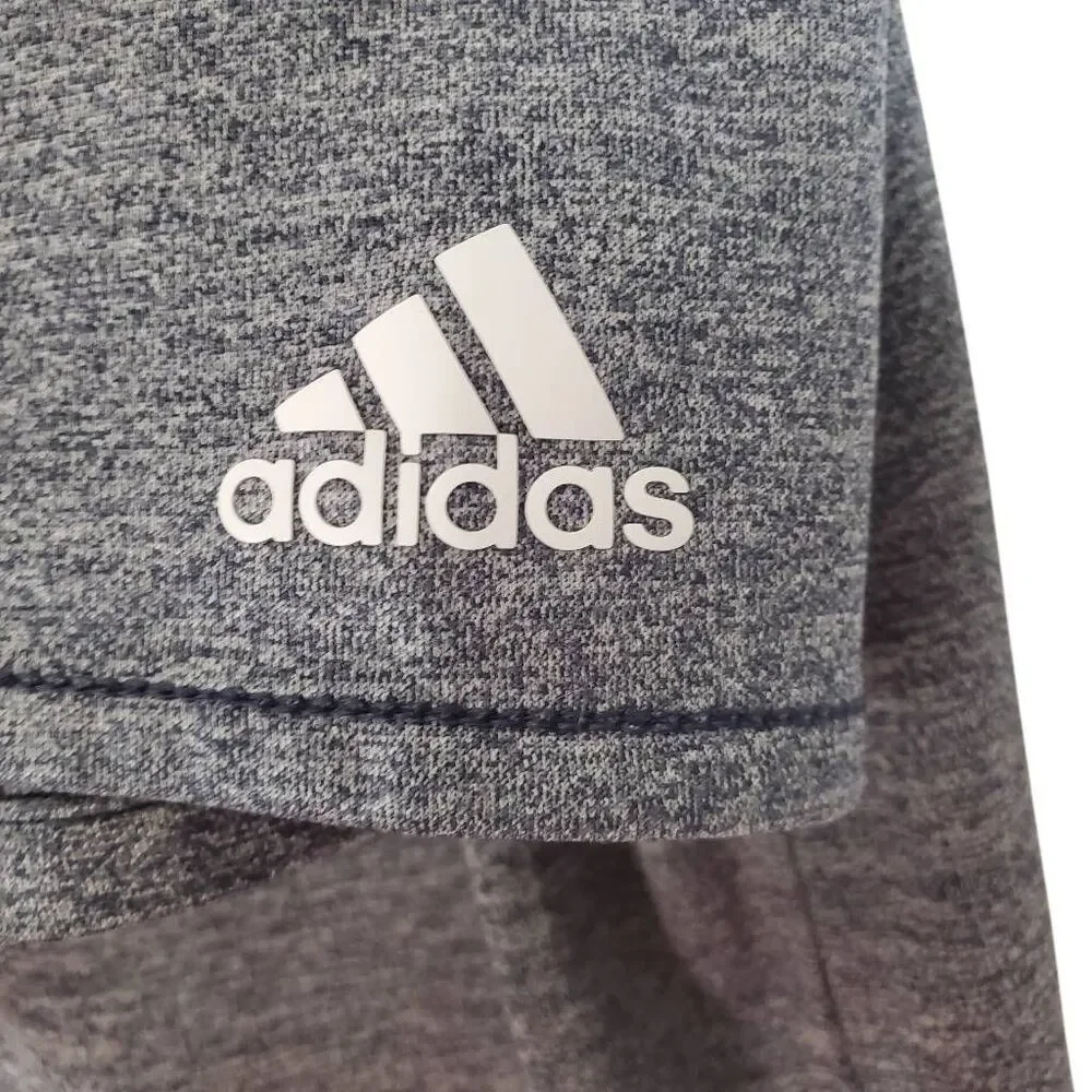 Adidas Marled Short‎ Sleeve Performance Golf Polo Shirt Blue Grey UPF 30 Medium
